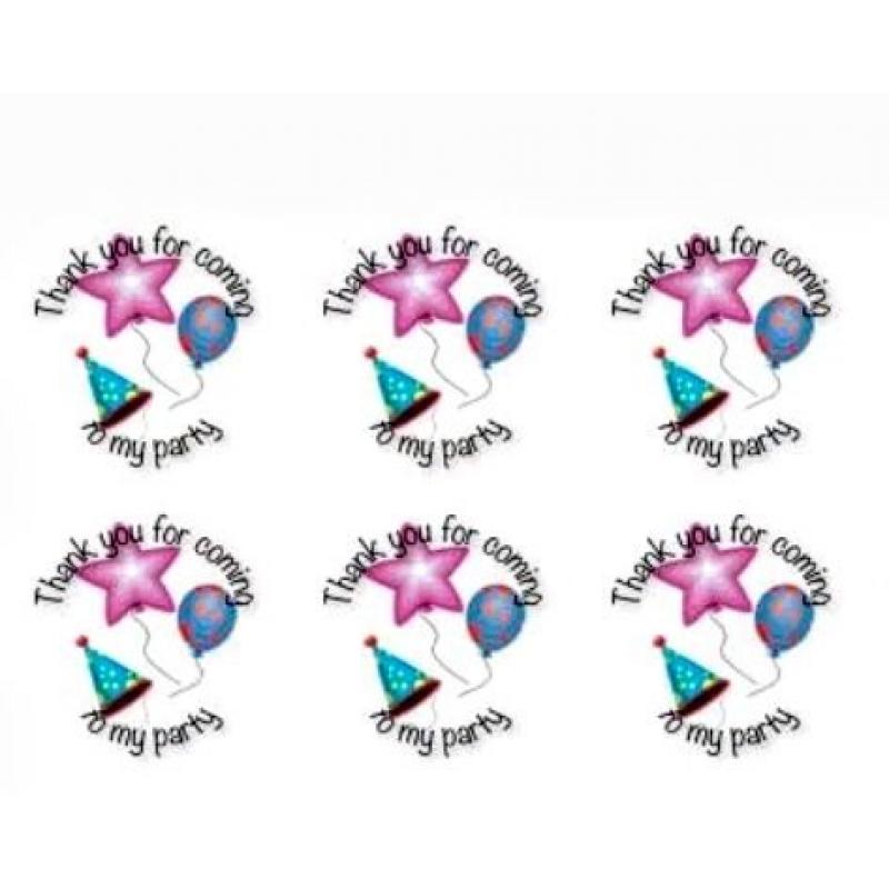 Thank you for coming to my party stickers
