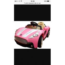 Pink Maserati ride on car