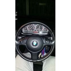 E46 multifunction genuine leather steering wheel.