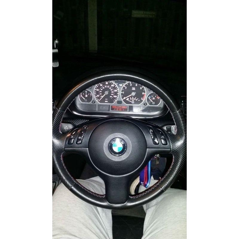 E46 multifunction genuine leather steering wheel.