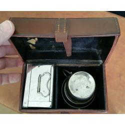 LATE VICTORIAN OFFICERS TIFFIN SET IN ORIGINAL LEATHER CASE RETAILED THROUGH ASPREYS LONDON