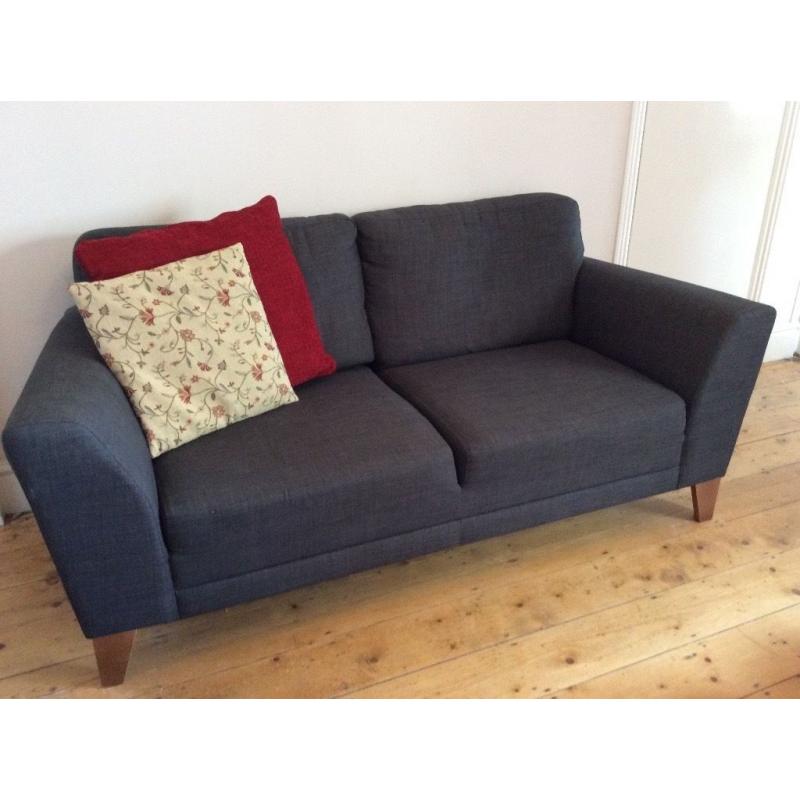 Large 2 seater grey sofa