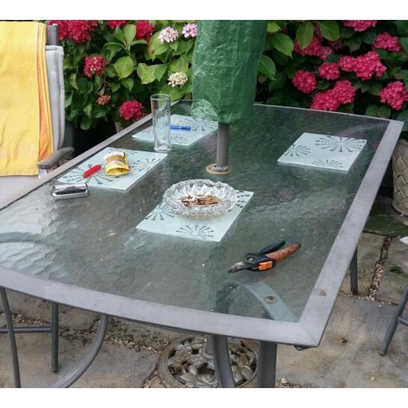 Glass garden table