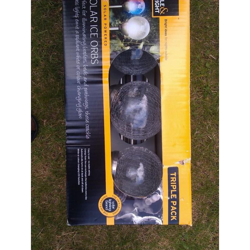 Solar garden lights - colour changing mini ice orbs - Triple pack also