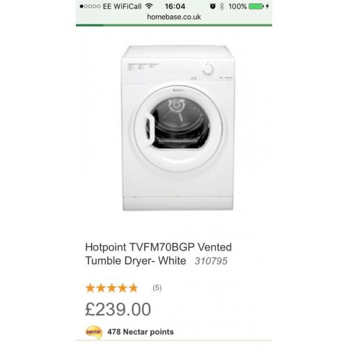Brand new in box hotpoint tumble dryer