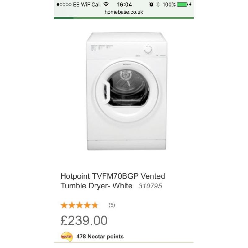 Brand new in box hotpoint tumble dryer