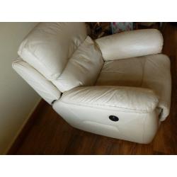 Electric reclining leather armchair
