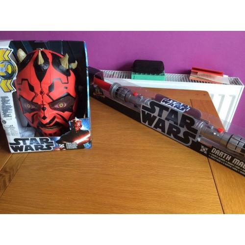 Star Wars Darth maul light sabre and mask