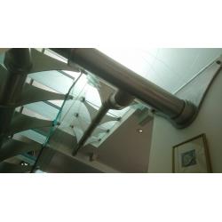 GLASS AND STAINLESS STEEL DESIGNER STAIRCASE
