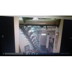 GLASS AND STAINLESS STEEL DESIGNER STAIRCASE
