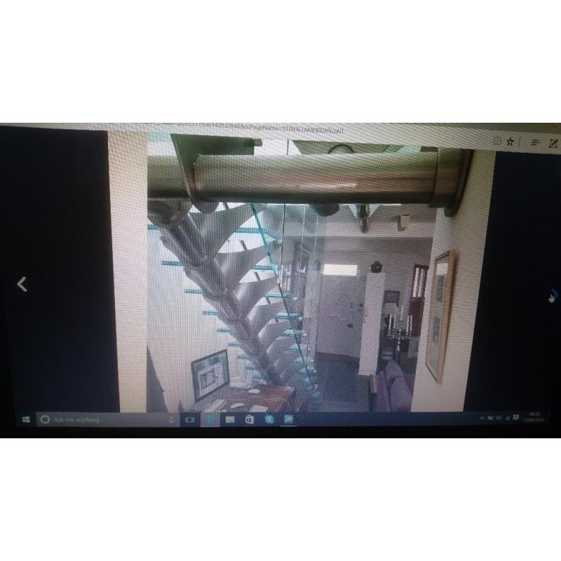 GLASS AND STAINLESS STEEL DESIGNER STAIRCASE