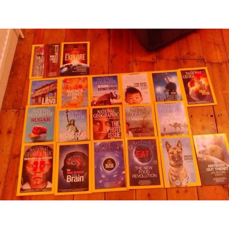 19 National Geographic magazines including collector's and anniversary editions