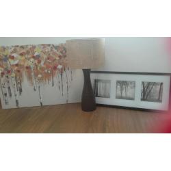 Household items-kettle, toaster, iron, ironing board, lamp, pictures