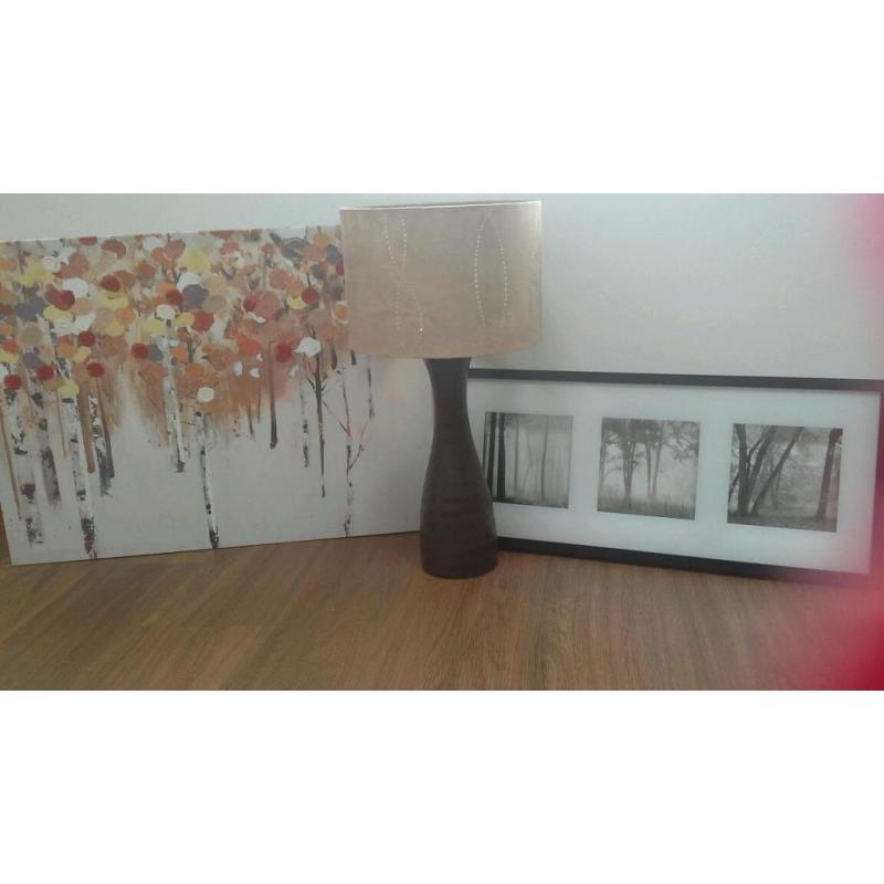 Household items-kettle, toaster, iron, ironing board, lamp, pictures