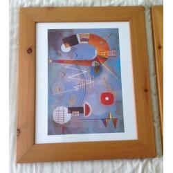 Pictures/ Paintings - Lovely Pair of Klee Paintings in Wooden Frames . Each 52 cm x 62 cm