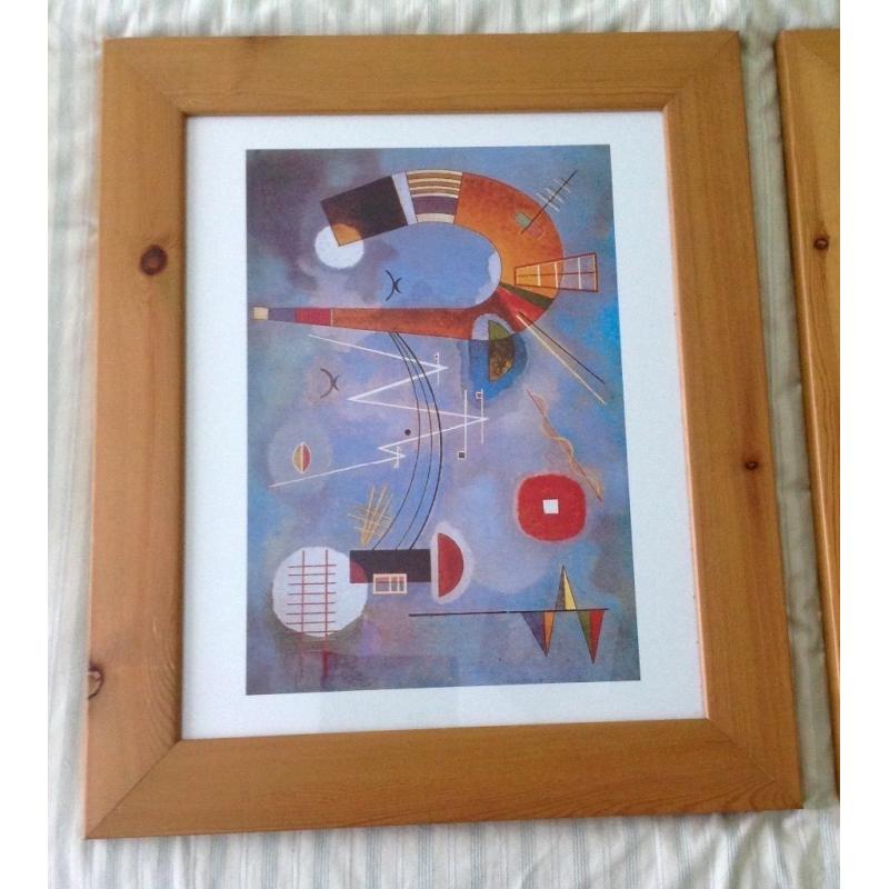 Pictures/ Paintings - Lovely Pair of Klee Paintings in Wooden Frames . Each 52 cm x 62 cm
