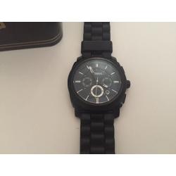Fossil Machine Chronograph FS4065 Black Silicone Watch