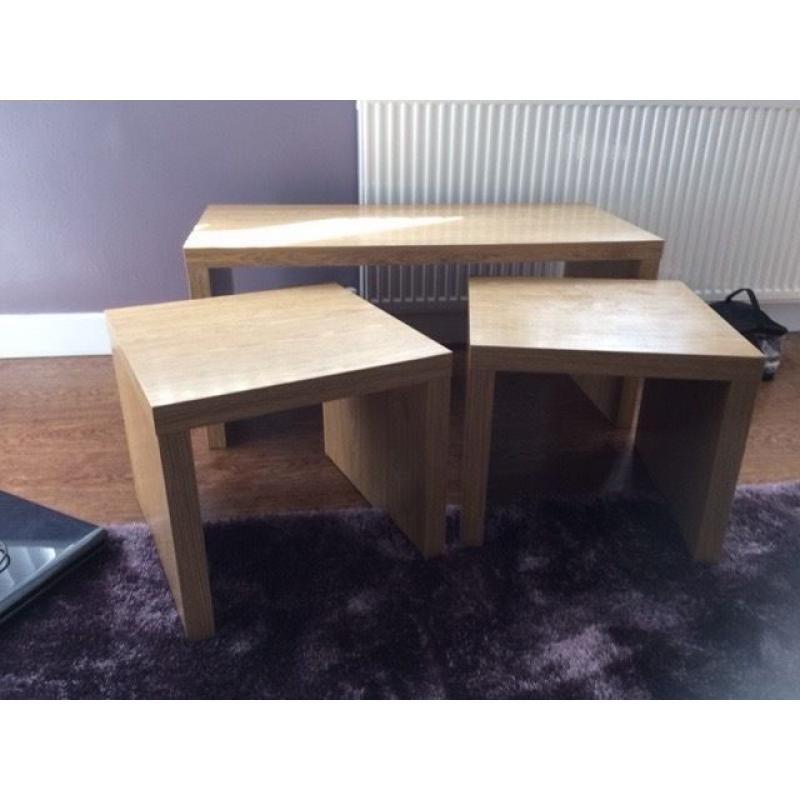 Next Coffee Table, 2 Side Tables and Matching Side Cabinet