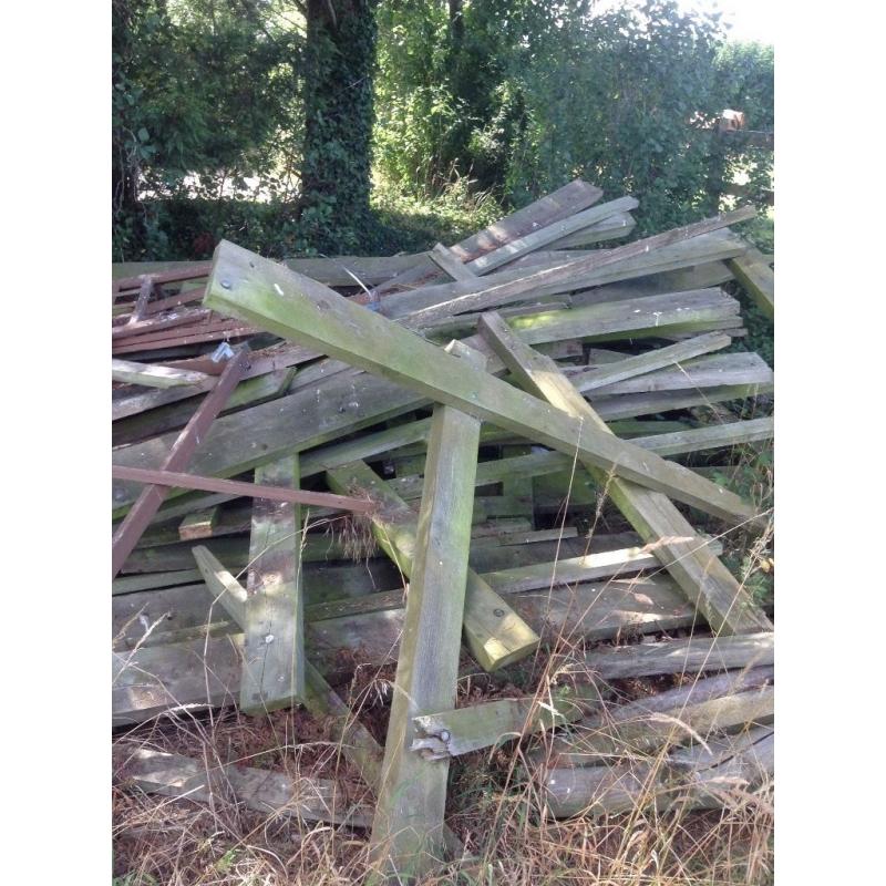 Lots of heavy wood from fencing