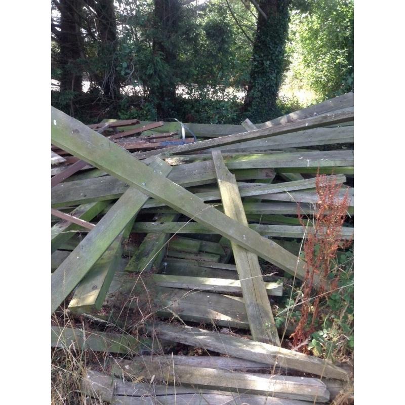 Lots of heavy wood from fencing