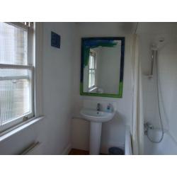 two very large adjoining double bedroom, high ceiling, wooden floor boards with garden view