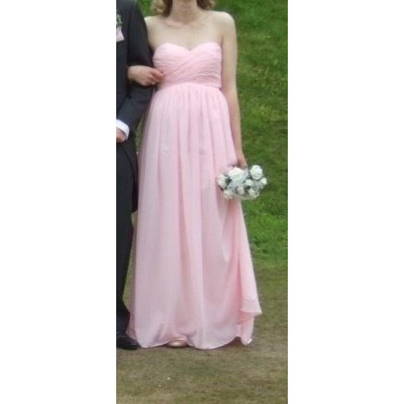 x2 Beautiful Matching Pink Bridesmaid Dresses, Size 10, one worn, one unworn with tags.