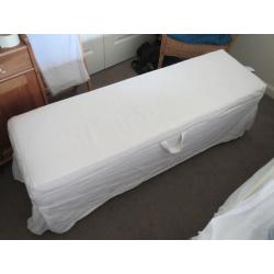 White Ikea bedroom storage chest, washable cover, cabinet table bench seat chair blanket box trunk