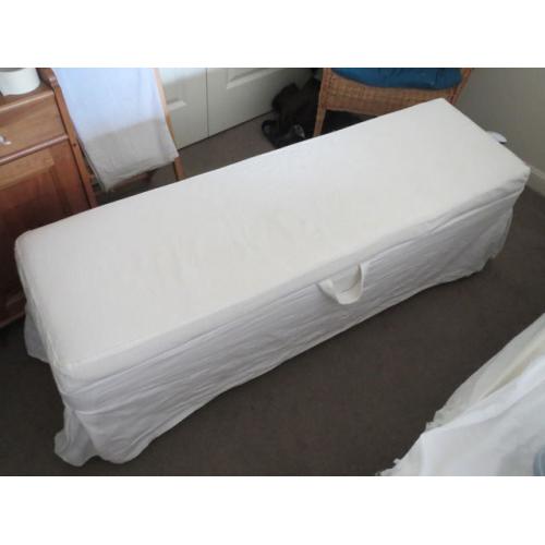 White Ikea bedroom storage chest, washable cover, cabinet table bench seat chair blanket box trunk
