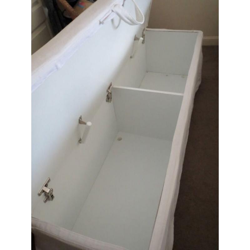 White Ikea bedroom storage chest, washable cover, cabinet table bench seat chair blanket box trunk