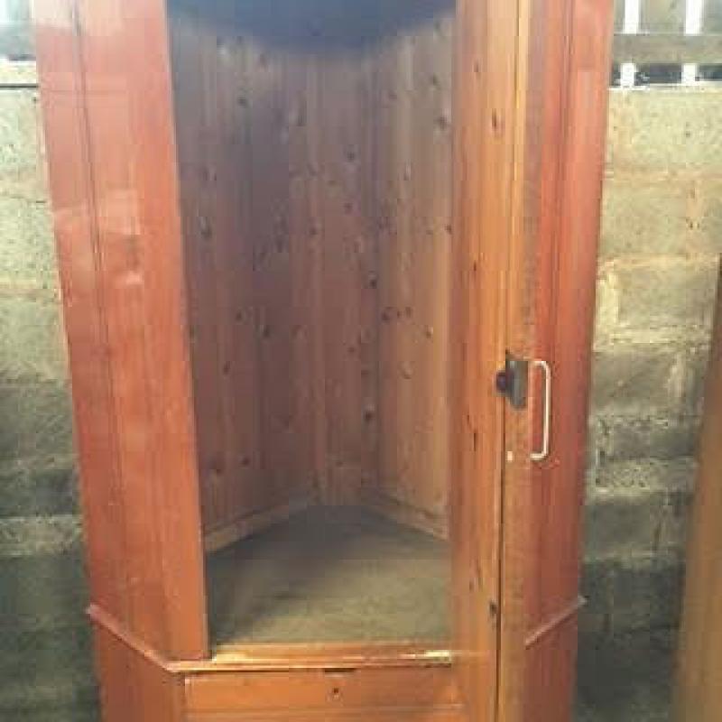 Antique/Vintage Pine corner wardrobe