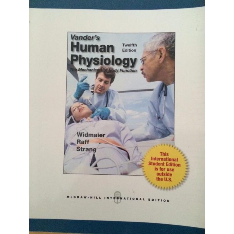 Vander's Human Physiology, 12th Edition. Widmaier, Raff, Strang.