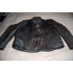 MENS SCOTT LEATHER MOTORCYCLE JACKET SIZE 50