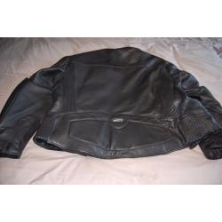 MENS SCOTT LEATHER MOTORCYCLE JACKET SIZE 50