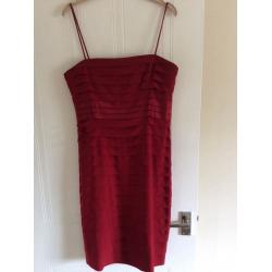 Red dress with shoe string straps
