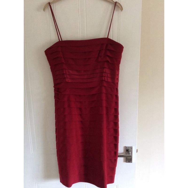 Red dress with shoe string straps
