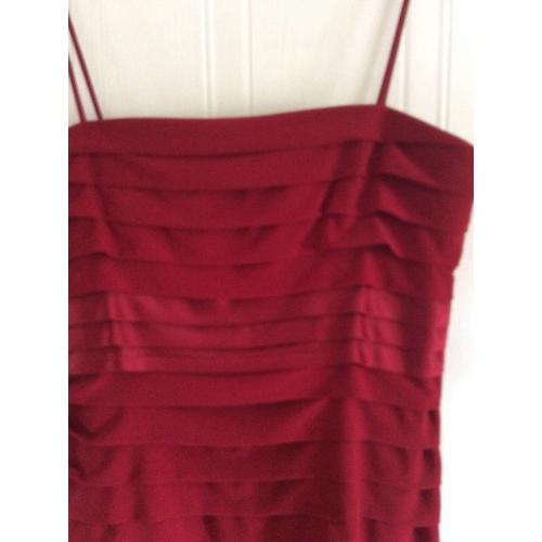 Red dress with shoe string straps