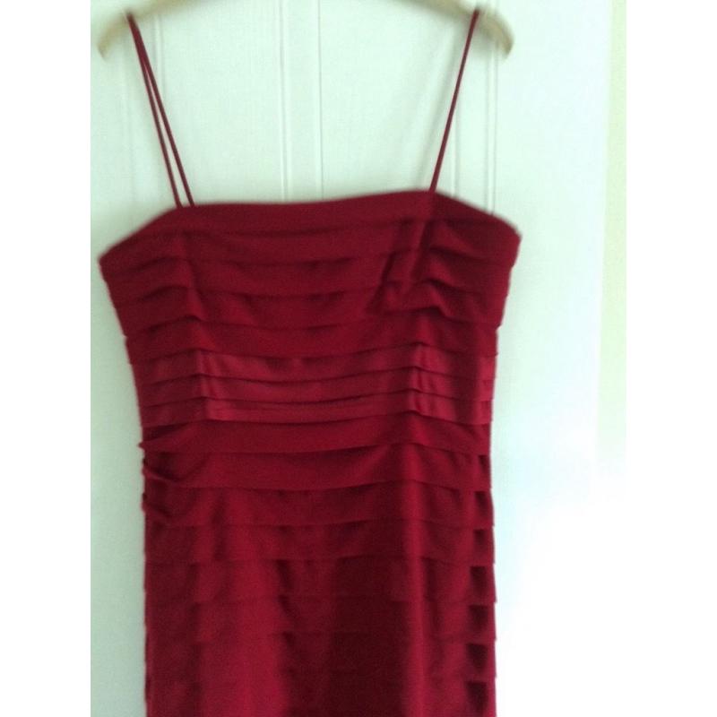 Red dress with shoe string straps