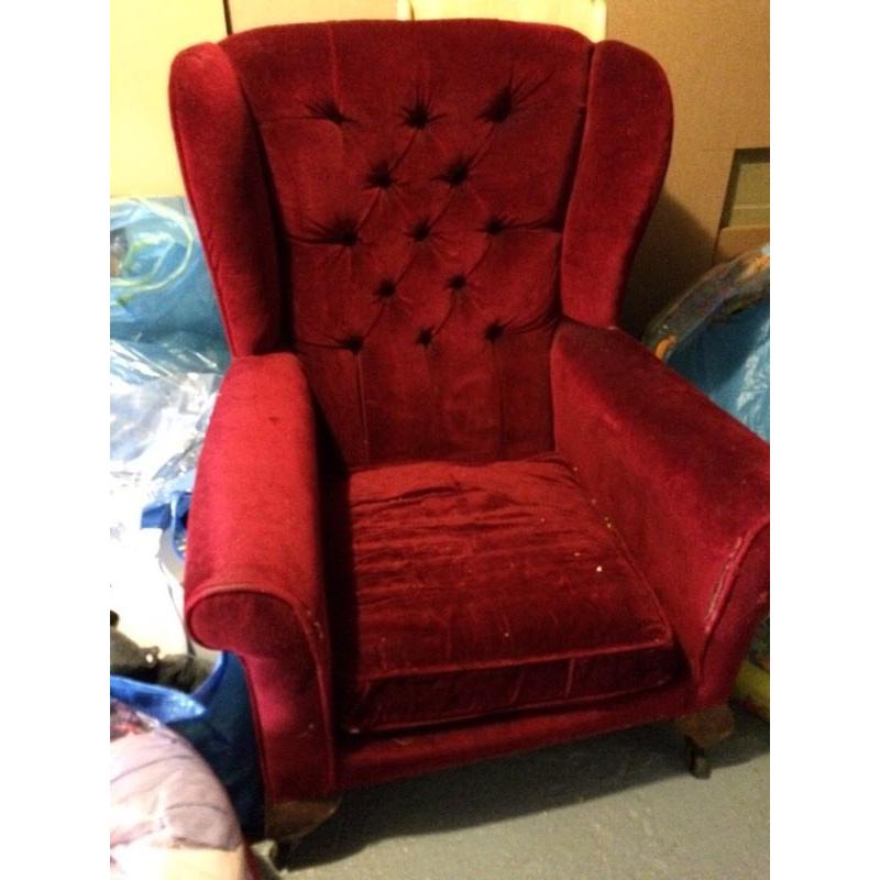Wingback chair for upcycling