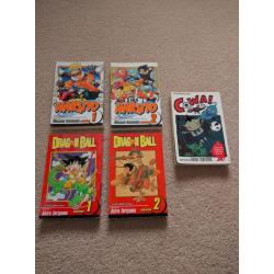 Naruto, Dragonball and Cowa Manga books