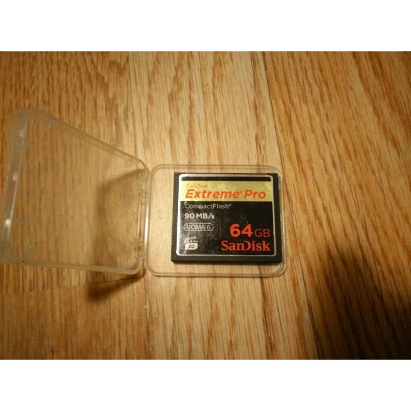 Sand Disk -Extreme pro 64GB compact flash card- 90Mb/s UDMA 6