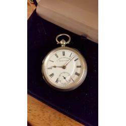 H. SAMUEL MANCHESTER 1910 solid silver pocket watch