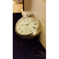 H. SAMUEL MANCHESTER 1910 solid silver pocket watch