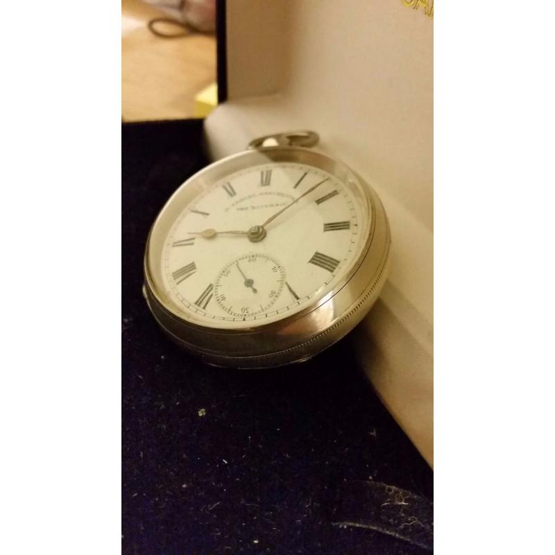 H. SAMUEL MANCHESTER 1910 solid silver pocket watch