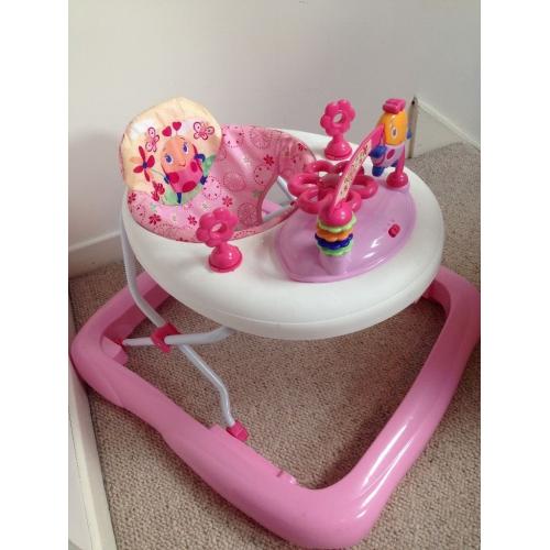 Bright Stars Baby Walker in pink