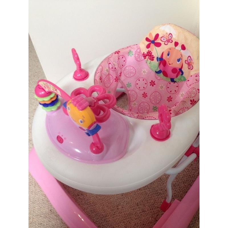 Bright Stars Baby Walker in pink