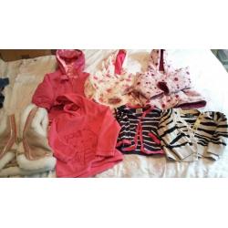 bundle of baby girl coats, jumpers and cardis