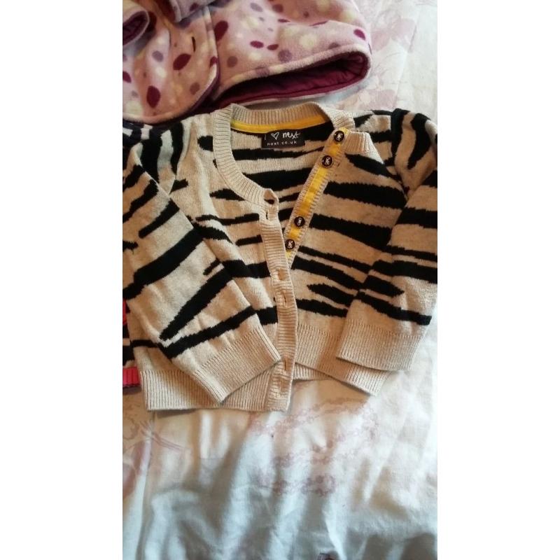 bundle of baby girl coats, jumpers and cardis