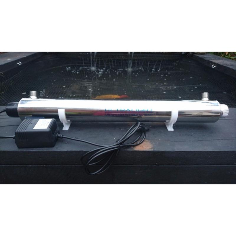 STAINLESS STEEL UV STERILISER FILTER 25W 240V POND OR AQUARIUM