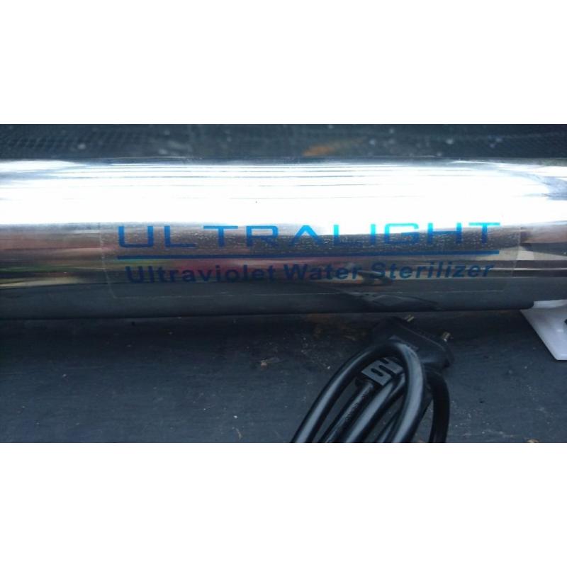 STAINLESS STEEL UV STERILISER FILTER 25W 240V POND OR AQUARIUM
