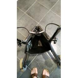 black wheeled walking frame with zipped compartment
